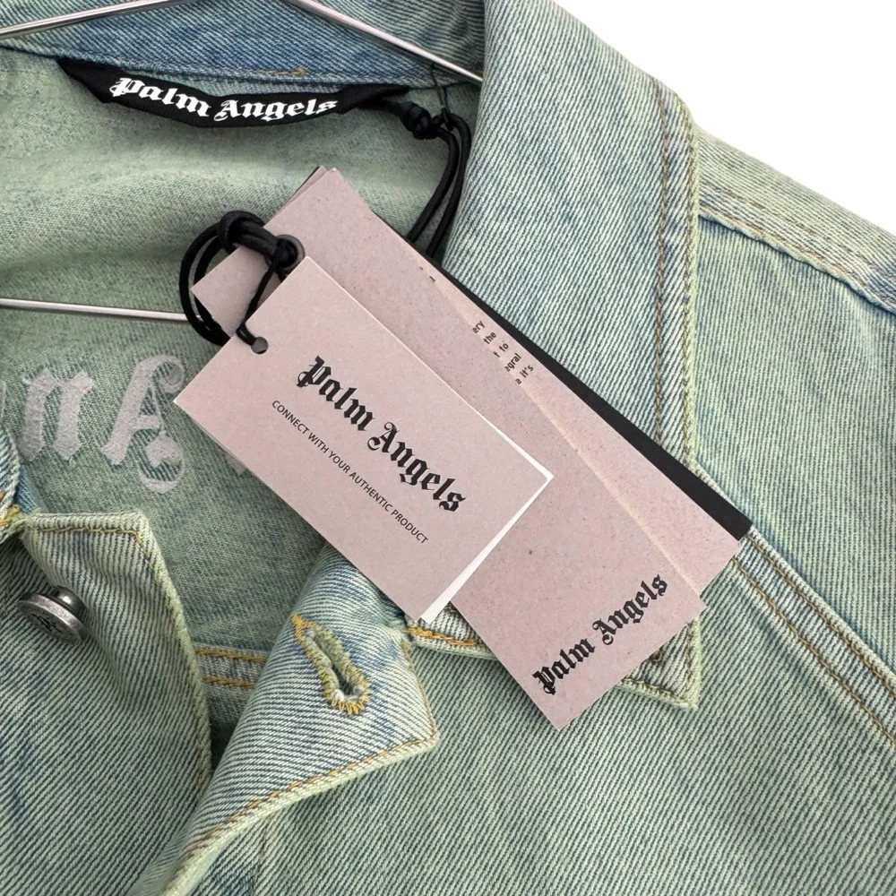 NEW‎ Palm Angels Men's Denim Overdye Jacket